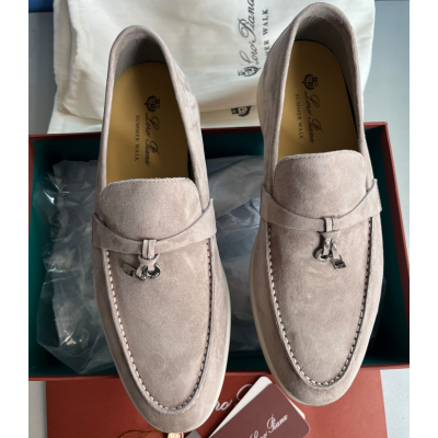 Loro Piana Loafers Shoes Gray Suede LPLSGS1020