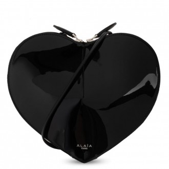 Alaia Le Coeur Heart Bag in Black Patent Calfskin