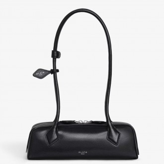 Alaia Le Teckel Small Shoulder Bag in Black Goatskin