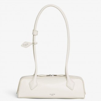 Alaia Le Teckel Small Shoulder Bag in White Goatskin