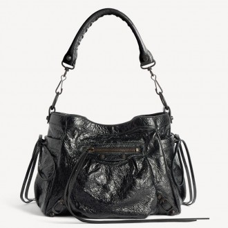 Balenciaga Le City Bucket Small Bag in Black Arena Lambskin Balenciaga Le City Bucket Small Bag in Black Arena Lambskin