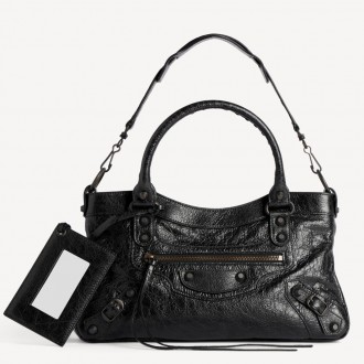 Balenciaga Le City First Bag in Black Arena Lambskin Balenciaga Le City First Bag in Black Arena Lambskin