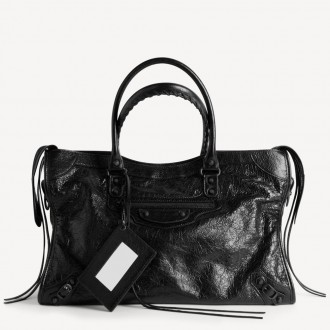 Balenciaga Le City Large Bag in Black Arena Lambskin Balenciaga Le City Large Bag in Black Arena Lambskin