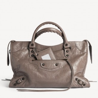 Balenciaga Le City Medium Bag in Taupe Arena lambskin Balenciaga Le City Medium Bag in Taupe Arena lambskin