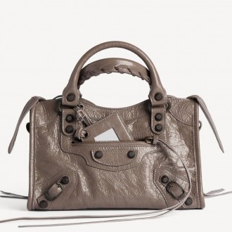 Balenciaga Le City Mini Bag in Taupe Arena Lambskin Balenciaga Le City Mini Bag in Taupe Arena Lambskin
