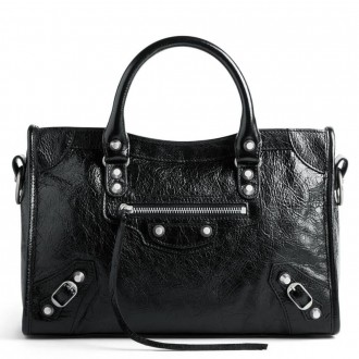 Balenciaga Le City Small Bag in Black Arena Lambskin Balenciaga Le City Small Bag in Black Arena Lambskin