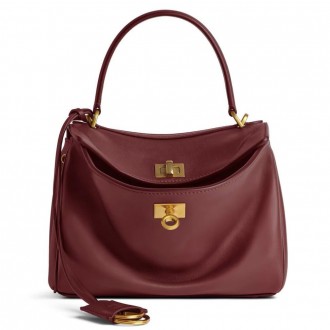 Balenciaga Rodeo Mini Bag in Burgundy Calfskin