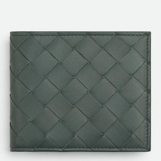 Bottega Veneta Bi-fold Wallet in Slate Intrecciato Calfskin Bottega Veneta Bi-fold Wallet in Slate Intrecciato Calfskin