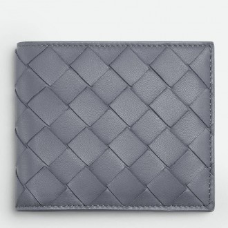 Bottega Veneta Bi-fold Wallet in Thunder Intrecciato Calfskin Bottega Veneta Bi-fold Wallet in Thunder Intrecciato Calfskin