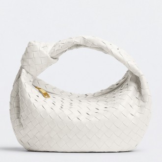 Bottega Veneta BV Jodie Teen Bag In White Intrecciato Leather Bottega Veneta BV Jodie Teen Bag In White Intrecciato Leather