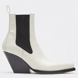 Bottega Veneta BV Lean Chelsea Boots In White Calfskin Bottega Veneta BV Lean Chelsea Boots In White Calfskin