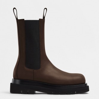 Bottega Veneta BV Lug Chelsea Boots In Brown Calfskin Bottega Veneta BV Lug Chelsea Boots In Brown Calfskin