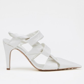 Bottega Veneta BV Point Slingback Sandals In White Lambskin Bottega Veneta BV Point Slingback Sandals In White Lambskin