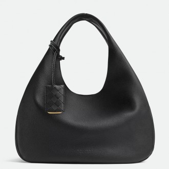 Bottega Veneta Campana Large Bag in Black Caflskin Bottega Veneta Campana Large Bag in Black Caflskin
