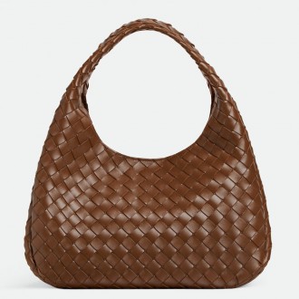 Bottega Veneta Campana Medium Bag in Nocciola Intrecciato Lambskin Bottega Veneta Campana Medium Bag in Nocciola Intrecciato Lambskin