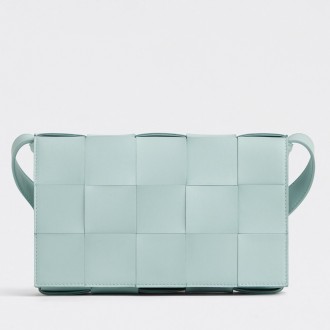 Bottega Veneta Cassett Bag In Teal Washed Intrecciato Lambskin Bottega Veneta Cassett Bag In Teal Washed Intrecciato Lambskin