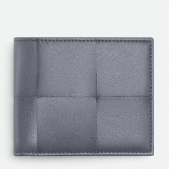 Bottega Veneta Cassette Bi-fold Wallet in Thunder Intrecciato Calfskin Bottega Veneta Cassette Bi-fold Wallet in Thunder Intrecciato Calfskin