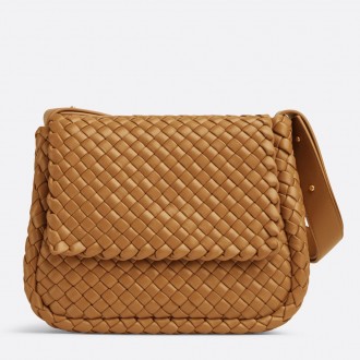 Bottega Veneta Cobble Small Bag in Caramel Intrecciato Leather Bottega Veneta Cobble Small Bag in Caramel Intrecciato Leather