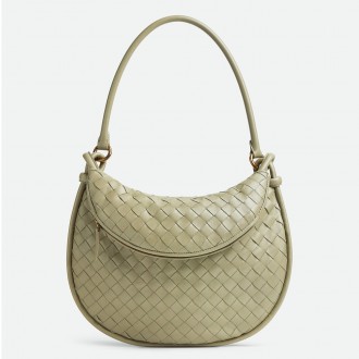 Bottega Veneta Gemelli Medium Bag in Travertine Intrecciato Lambskin Bottega Veneta Gemelli Medium Bag in Travertine Intrecciato Lambskin