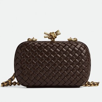Bottega Veneta Knot Clutch with Chain in Fondant Intrecciato Lambskin Bottega Veneta Knot Clutch with Chain in Fondant Intrecciato Lambskin