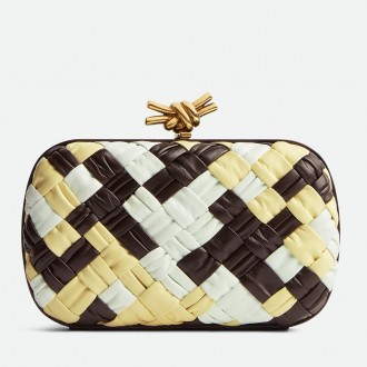 Bottega Veneta Knot Minaudiere Clutch In Multicolour Intrecciato Lambskin Bottega Veneta Knot Minaudiere Clutch In Multicolour Intrecciato Lambskin