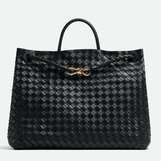 Bottega Veneta Large Andiamo bag In Black Intrecciato Lambskin Bottega Veneta Large Andiamo bag In Black Intrecciato Lambskin