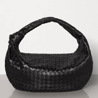 Bottega Veneta Large BV Jodie Bag In Black Woven Leather Bottega Veneta Large BV Jodie Bag In Black Woven Leather
