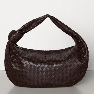 Bottega Veneta Large BV Jodie Bag In Fondente Woven Leather Bottega Veneta Large BV Jodie Bag In Fondente Woven Leather