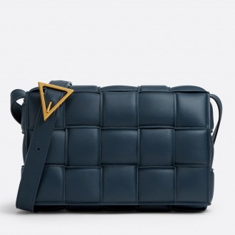 Bottega Veneta Padded Cassette Bag In Dark Blue Intrecciato Lambskin Bottega Veneta Padded Cassette Bag In Dark Blue Intrecciato Lambskin