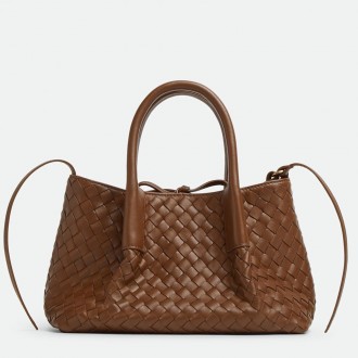 Bottega Veneta Pinacoteca Small Bag in Nocciola Intrecciato Calfskin
