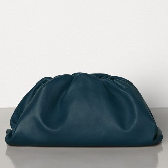 Bottega Veneta The Pouch Clutch In Navy Blue Calfskin Bottega Veneta The Pouch Clutch In Navy Blue Calfskin