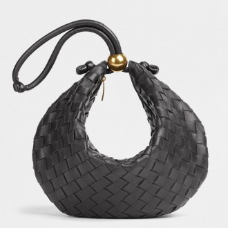 Bottega Veneta Turn Bag In Black Intrecciato Lambskin Bottega Veneta Turn Bag In Black Intrecciato Lambskin