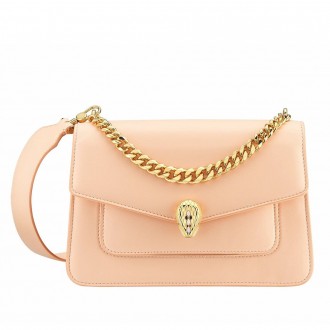Bvlgari Serpenti Forever Medium Crossbody Bag with Chain Nude Bvlgari Serpenti Forever Medium Crossbody Bag with Chain Nude
