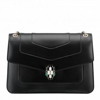 Bvlgari Serpenti Forever Medium Shoulder Bag In Black Calfskin Bvlgari Serpenti Forever Medium Shoulder Bag In Black Calfskin