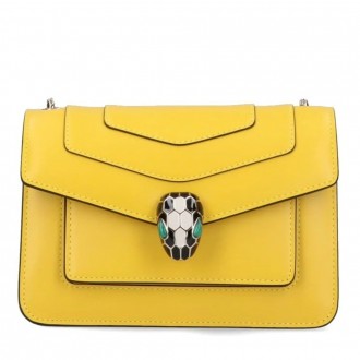 Bvlgari Serpenti Forever Medium Shoulder Bag in Yellow Calfskin Bvlgari Serpenti Forever Medium Shoulder Bag in Yellow Calfskin