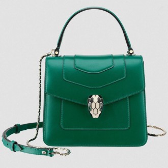Bvlgari Serpenti Forever Small Bag In Green Calfskin Bvlgari Serpenti Forever Small Bag In Green Calfskin
