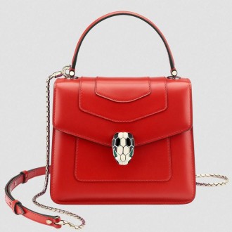Bvlgari Serpenti Forever Small Bag In Red Calfskin Bvlgari Serpenti Forever Small Bag In Red Calfskin