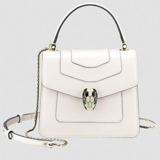 Bvlgari Serpenti Forever Small Bag In White Calfskin Bvlgari Serpenti Forever Small Bag In White Calfskin
