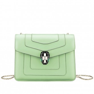 Bvlgari Serpenti Forever Small Crossbody Bag In Mint Leather