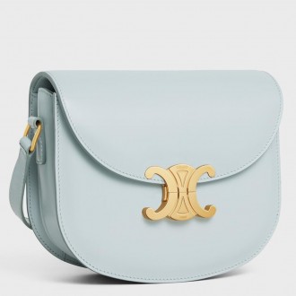 Celine Besace Clea Bag in Light Blue Shiny Calfskin