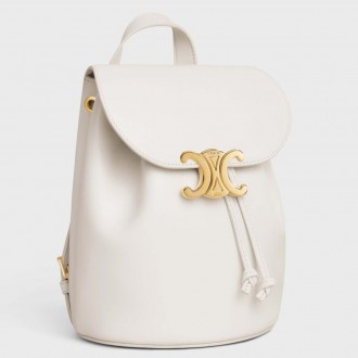 Celine Bonnie Backpack in White Calfskin