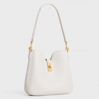 Celine Camille 16 Soft Small Bag in White Calfskin