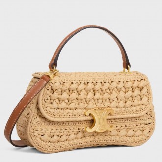 Celine Lola Teen Top-handle Bag in Natural Raffia