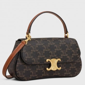 Celine Lola Teen Top-handle Bag in Triomphe Canvas