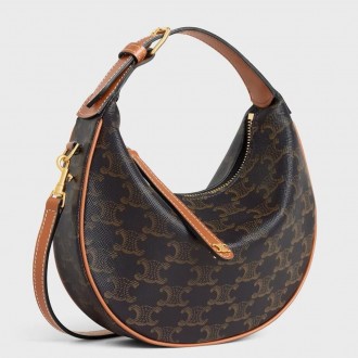 Celine Lulu Teen Hobo Bag in Triomphe Canvas