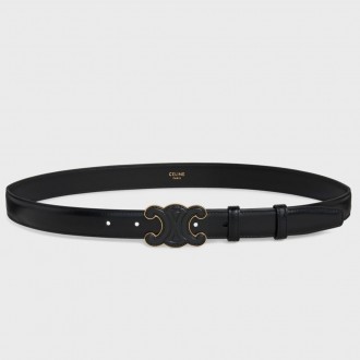 Celine Medium Cuir Triomphe Belt 25MM in Black Calfskin Celine Medium Cuir Triomphe Belt 25MM in Black Calfskin