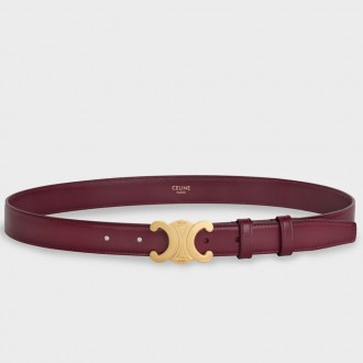 Celine Medium Triomphe Belt 25MM in Bordeaux Calfskin Celine Medium Triomphe Belt 25MM in Bordeaux Calfskin
