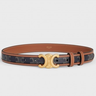Celine Medium Triomphe Belt 25MM in Tan Triomphe Canvas Celine Medium Triomphe Belt 25MM in Tan Triomphe Canvas