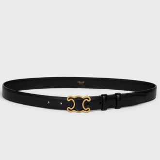 Celine Medium Triomphe Frame Belt 25MM in Black Calfskin Celine Medium Triomphe Frame Belt 25MM in Black Calfskin