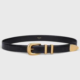 Celine Medium Western Belt 25MM in Black Calfskin Celine Medium Western Belt 25MM in Black Calfskin